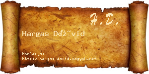 Hargas Dávid névjegykártya